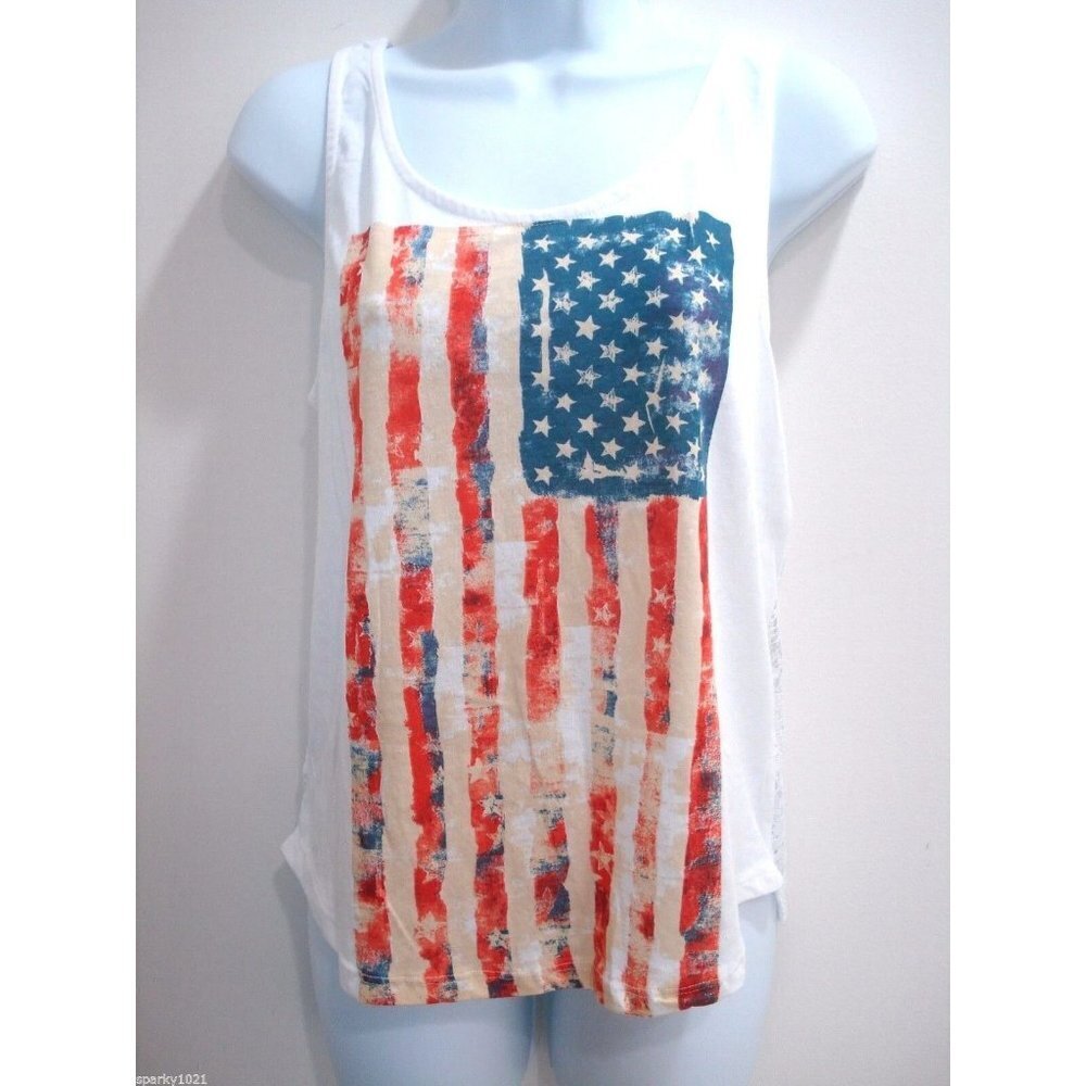 Freeze Women Stars and Stripes USA Flag Tank Top Juniors One size